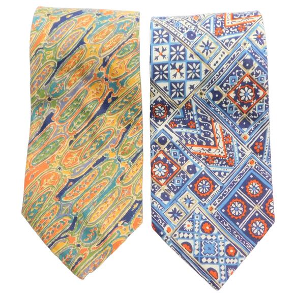 American Eagle Outfitter Cotton Necktie Lot of 2 - Picture 1 of 9